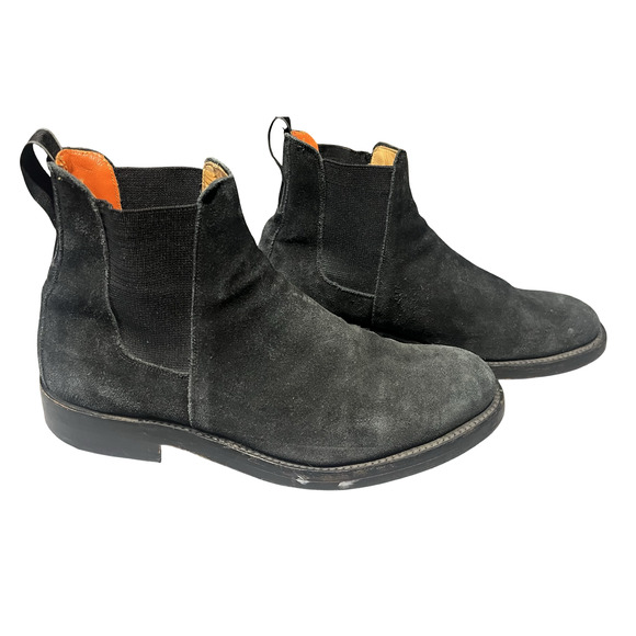 Rag & Bone X Grenson Boots Mens Size 11.5 Black Suede Chelsea‎ Ankle Pull On main image 9